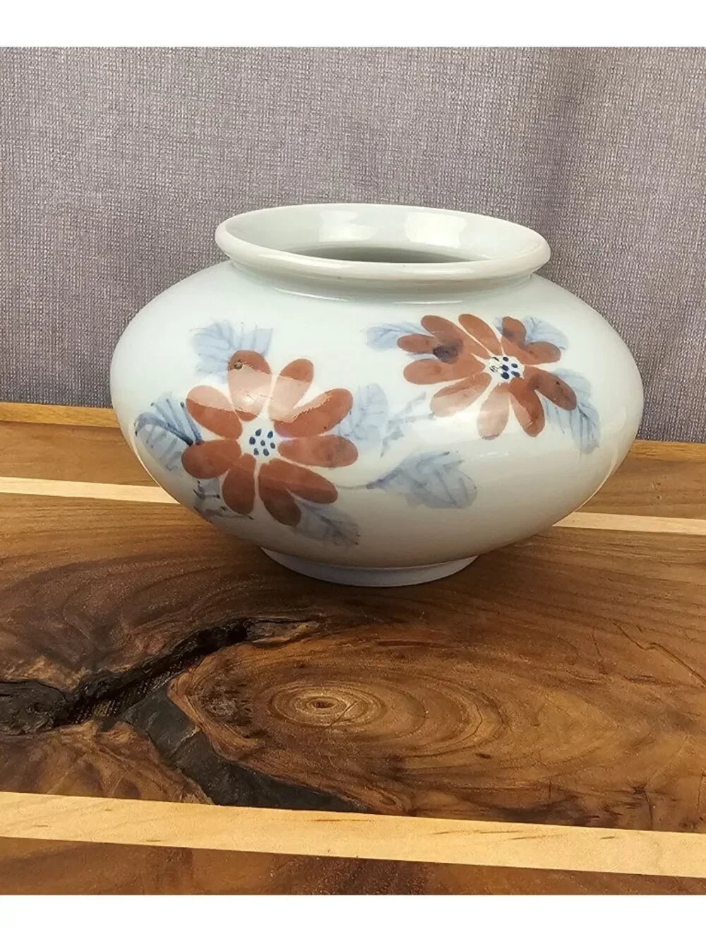 Hand-Painted Ceramic Vase With Floral Design 5